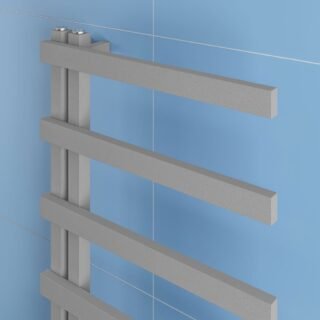 Eastbrook Platani Designer Straight Heated Towel Rail - Matt Grey - Image 2
