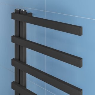 Eastbrook Platani Designer Straight Heated Towel Rail - Matt Anthracite - Image 2
