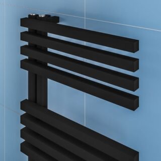 Eastbrook Reinbach Designer Straight Heated Towel Rail - Matt Black - Image 2