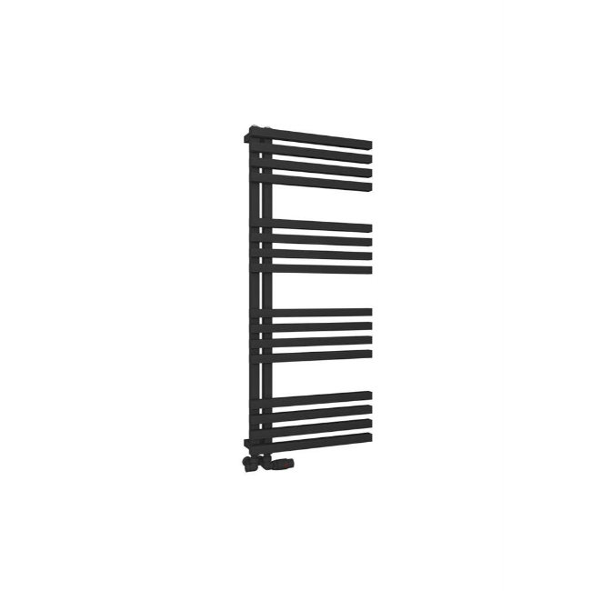 Eastbrook Reinbach Designer Straight Heated Towel Rail – Matt Black - 1200mm x 500mm