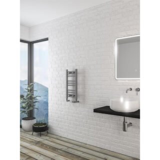 Eastbrook Wingrave Straight Heated Towel Rail - Matt Grey - Image 3