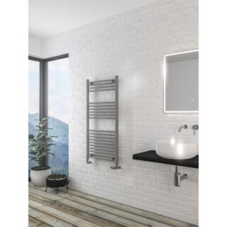 Eastbrook Wingrave Straight Heated Towel Rail - Matt Grey - Image 49