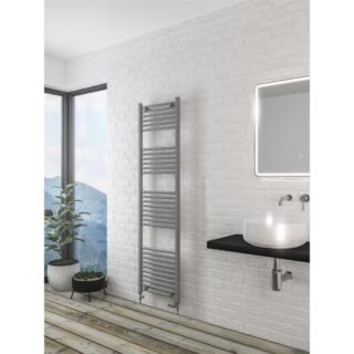 Eastbrook Wingrave Straight Heated Towel Rail - Matt Grey - Image 59