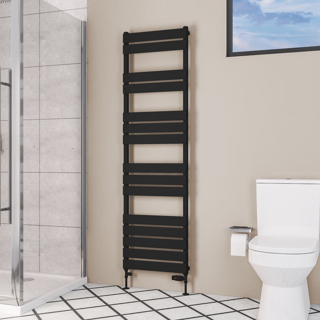 Eastbrook Deddington Designer Heated Towel Rail – Matt Black - 1800mm x 500mm