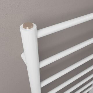 Eastbrook Tuscan Round Straight Heated Towel Rail - Gloss White - Image 3