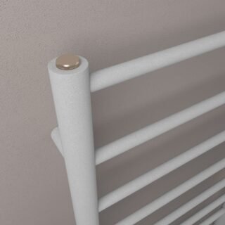 Eastbrook Tuscan Round Straight Heated Towel Rail - Matt Grey - Image 3