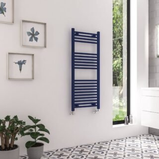 Eastbrook Wingrave Straight Heated Towel Rail - Matt Cobalt Blue - Image 2