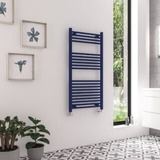 Eastbrook Wingrave Straight Heated Towel Rail - Matt Cobalt Blue - Image 5