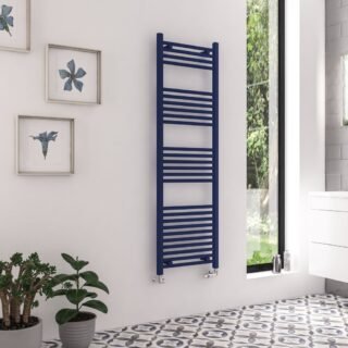 Eastbrook Wingrave Straight Heated Towel Rail - Matt Cobalt Blue - Image 6