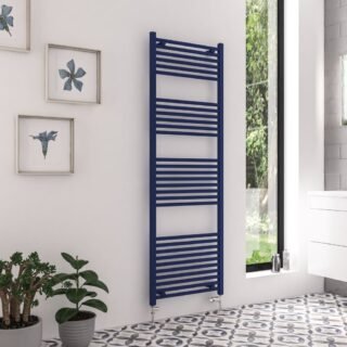 Eastbrook Wingrave Straight Heated Towel Rail - Matt Cobalt Blue - Image 9