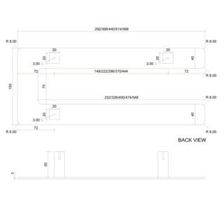 Eastbrook Addington Type 10 Double Flat Style Towel Hanger - Matt Anthracite - Image 2