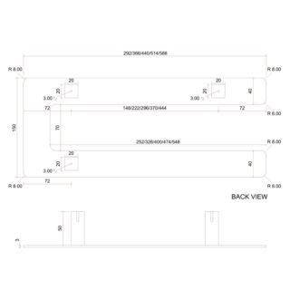 Eastbrook Addington Type 10 Double Flat Style Towel Hanger - Matt Anthracite - Image 3