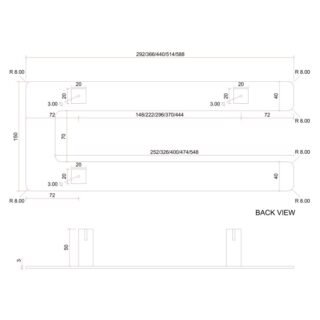 Eastbrook Addington Type 10 Double Flat Style Towel Hanger - Matt Anthracite - Image 4