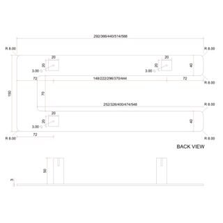 Eastbrook Addington Type 10 Double Flat Style Towel Hanger - Matt Anthracite - Image 5