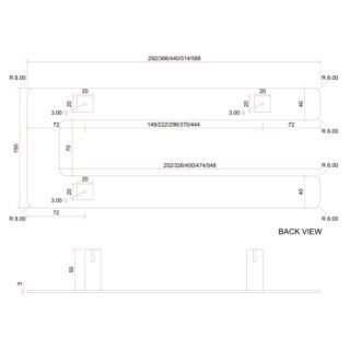 Eastbrook Addington Type 10 Double Flat Style Towel Hanger - Matt Anthracite - Image 6