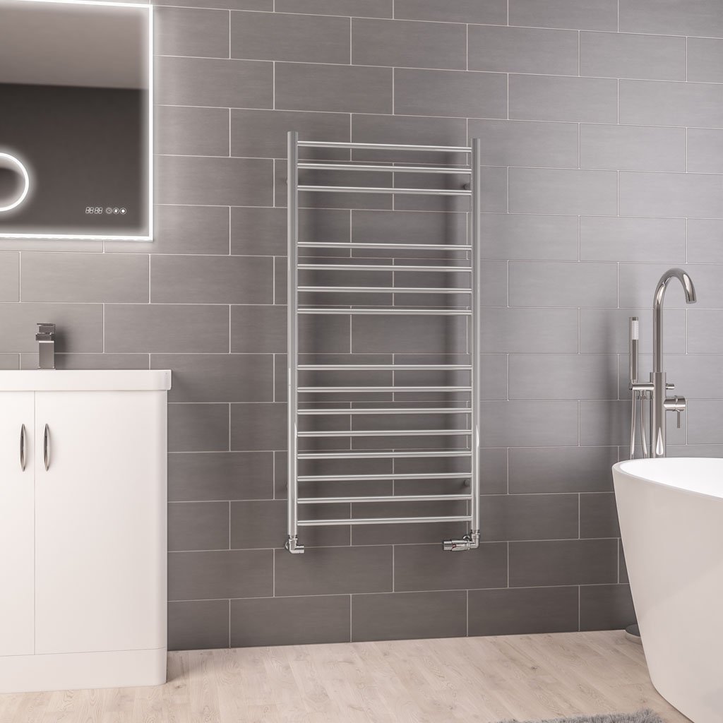 Eastbrook Violla Straight Heated Towel Rail – Stainless Steel - 1210mm x 600mm