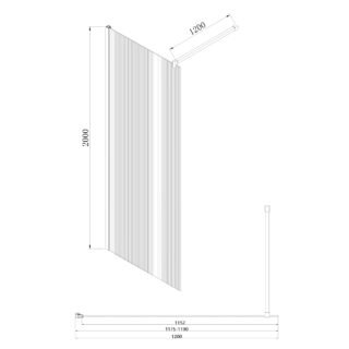 Eastbrook Vantage Fluted Walk-In Wetroom Glass Panel - 8mm Glass - Chrome - Image 8