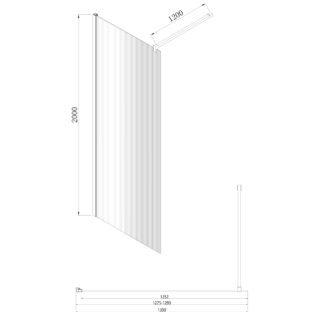 Eastbrook Vantage Fluted Walk-In Wetroom Glass Panel - 8mm Glass - Chrome - Image 9