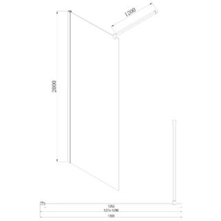 Eastbrook Vantage Easy Clean Walk-In Wetroom Glass Panel - 8mm Glass - Brushed Brass - Image 15