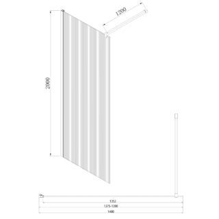 Eastbrook Vantage Fluted Walk-In Wetroom Glass Panel - 8mm Glass - Chrome - Image 10