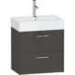 Calypso Brecon 2 Drawer Wall Hung Slim Vanity Unit With Memphis Ceramic White Basin - 600mm Wide - 1 TH