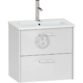 Calypso Brecon 2 Drawer Wall Hung Slim Vanity Unit With Idro Cast White Basin - 600mm Wide - 1 TH