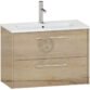 Calypso Brecon 2 Drawer Wall Hung Slim Vanity Unit With Idro Cast White Basin - 800mm Wide - 1 TH