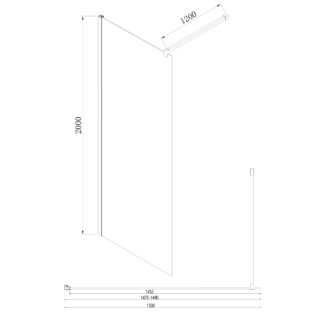 Eastbrook Vantage Easy Clean Walk-In Wetroom Glass Panel - 8mm Glass - Brushed Brass - Image 14