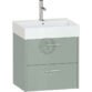 Calypso Brecon 2 Drawer Wall Hung Vanity Unit With Memphis Ceramic White Basin - 600mm Wide - 1 TH