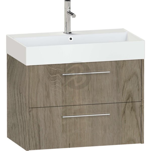 Calypso Brecon 2 Drawer Wall Hung Vanity Unit With Memphis Ceramic White Basin – 800mm Wide – 1 TH - Shorewood