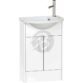 Calypso Brecon 2 Door Floor Standing Slimline Vanity Unit With Art Cast Marble White Basin - 650mm Wide - 1 TH - RH