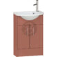 Calypso Brecon 2 Door Floor Standing Slimline Vanity Unit With Art Cast Marble White Basin - 650mm Wide - 1 TH - RH