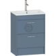 Calypso Brecon 2 Drawer Floor Standing Slim Vanity Unit With Chandler Ceramic White Basin - 600mm Wide - 1 TH