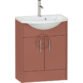 Calypso Brecon 2 Door Floor Standing Vanity Unit With Art Cast Marble White Basin - 650mm Wide - 1 TH