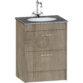 Calypso Brecon 2 Drawer Floor Standing Vanity Unit With Calypstone Aura Storm Grey Basin - 600mm Wide - No TH