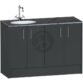 Calypso Brecon 4 Door Floor Standing Vanity Unit With Calypstone Aura Storm Grey Basin - 1200mm Wide - No TH - LH