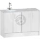 Calypso Brecon 4 Door Floor Standing Vanity Unit With Calypstone Aura Cirrus White Basin - 1200mm Wide - No TH - LH