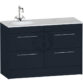 Calypso Brecon 4 Drawer Floor Standing Vanity Unit With Calypstone Aura Cirrus White Basin - 1200mm Wide - No TH - LH