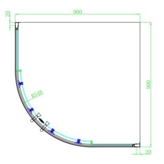 Eastbrook Vulcan 2 Door Quadrant Shower Enclosure - 5mm Glass - Chrome - Image 2