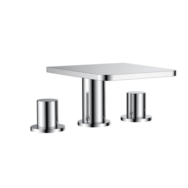 Flova Annesy 3 Hole Bath Filler Tap - Diamond Chrome