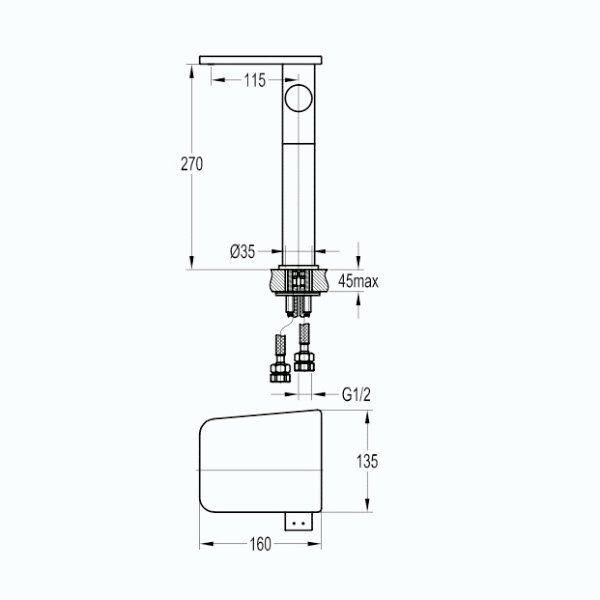 Flova Annesy Glass Shelf Tall Basin Mixer Tap With Clicker Waste Set - Diamond Chrome - Image 2