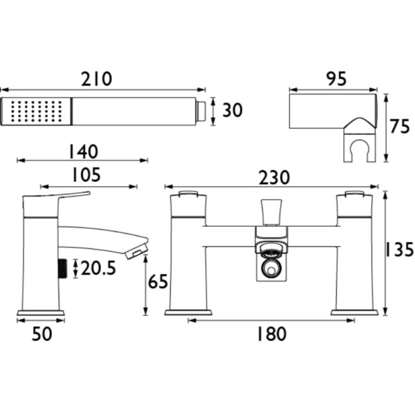 Bristan Appeal Bath Shower Mixer Tap - Image 2