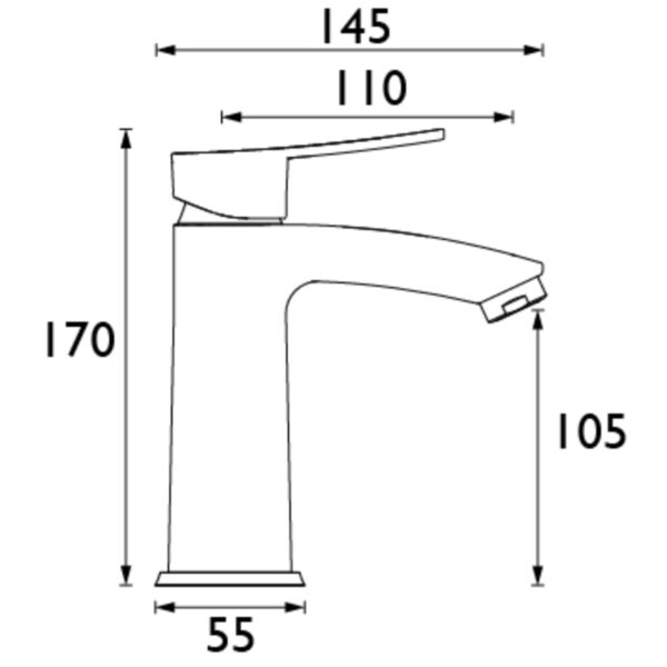 Bristan Appeal Eco Start Basin Mixer Tap With Clicker Waste - Image 2