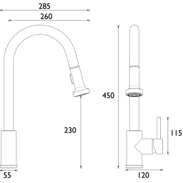 Bristan Apricot Monobloc Sink Mixer Tap With Pull Out Spray Chrome - Image 2