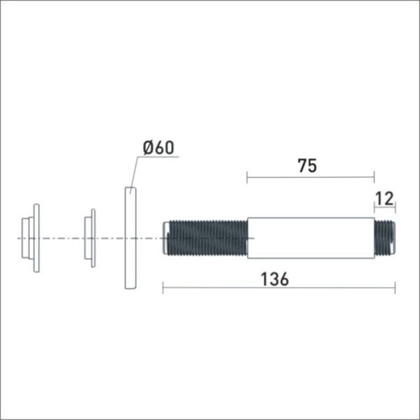 Bristan Round Ceiling Fed Shower Arm - Chrome - Image 2