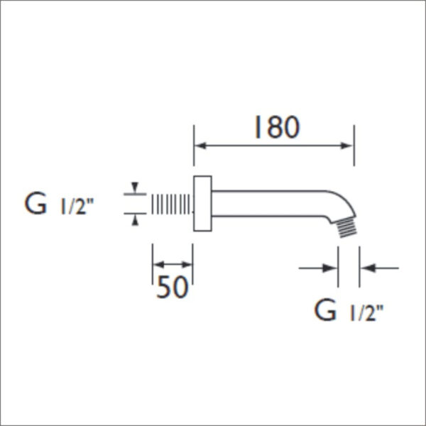 Bristan Small Shower Arm - Chrome - Image 2