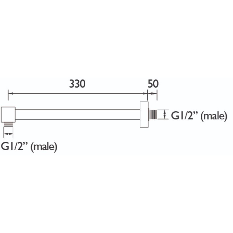Bristan Round Shower Wall Arm - Chrome - Image 2
