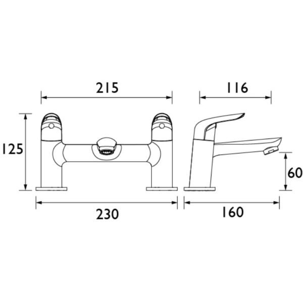 Bristan Aster Bath Filler Tap - Chrome - Image 2