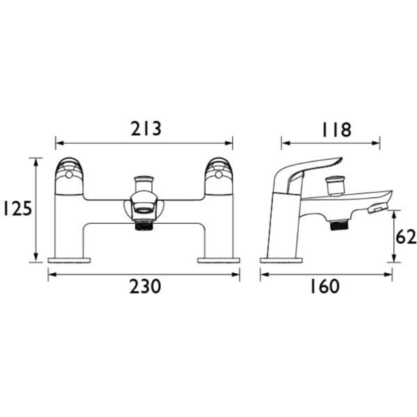 Bristan Aster Bath Shower Mixer Tap - Chrome - Image 2