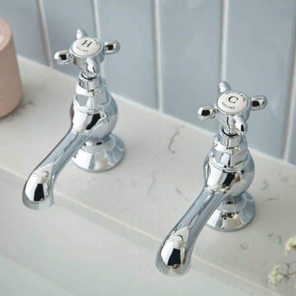 Booth and Co Axbridge Crosshead Basin Pillar Taps - Image 2